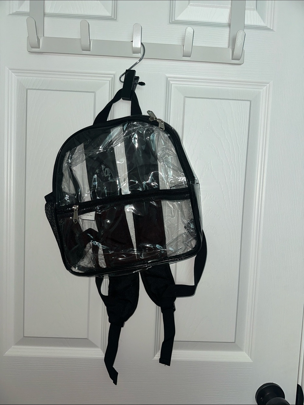 Clear Black-Trim Mini Backpack - Transparent Stadium Bag never used new